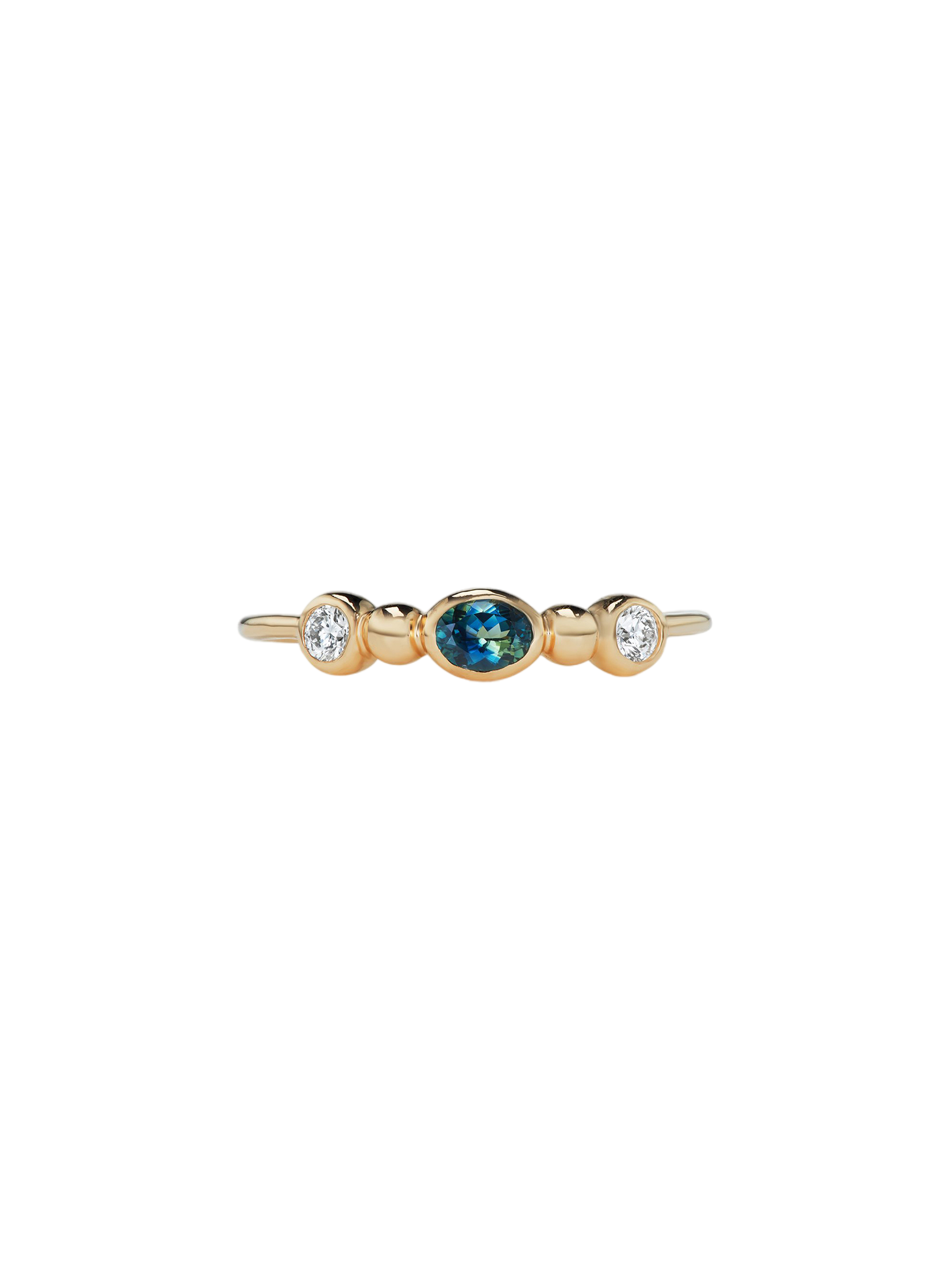 Rowan ring with diamonds and sapphire